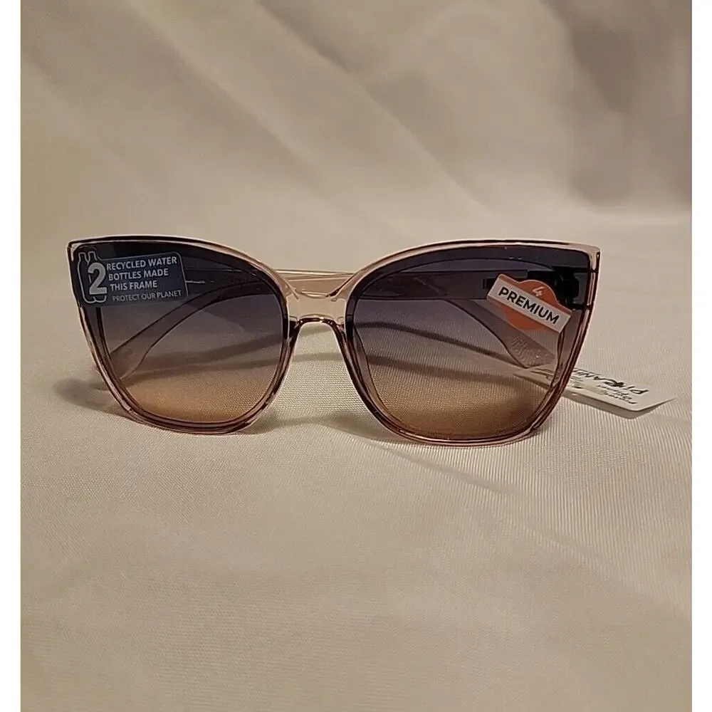 Piranha Designer Cat Eye Sunglasses Fashion Eyewear Brown Clear Frames # 62141